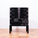 ◆ ご商談中- Sales pending ◆黒塗庄内閂付小箪笥　スタンド付き【SHONAI small chest with metal stand】 [j1102]