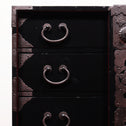 ◆ ご商談中- Sales pending ◆黒塗庄内閂付小箪笥　スタンド付き【SHONAI small chest with metal stand】 [j1102]