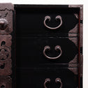 ◆ ご商談中- Sales pending ◆黒塗庄内閂付小箪笥　スタンド付き【SHONAI small chest with metal stand】 [j1102]