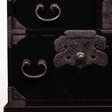 ◆ ご商談中- Sales pending ◆黒塗庄内閂付小箪笥　スタンド付き【SHONAI small chest with metal stand】 [j1102]