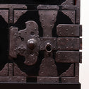 ◆ ご商談中- Sales pending ◆黒塗庄内閂付小箪笥　スタンド付き【SHONAI small chest with metal stand】 [j1102]