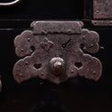 ◆ ご商談中- Sales pending ◆黒塗庄内閂付小箪笥　スタンド付き【SHONAI small chest with metal stand】 [j1102]