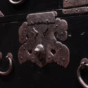 ◆ ご商談中- Sales pending ◆黒塗庄内閂付小箪笥　スタンド付き【SHONAI small chest with metal stand】 [j1102]