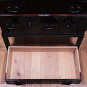 ◆ ご商談中- Sales pending ◆黒塗庄内閂付小箪笥　スタンド付き【SHONAI small chest with metal stand】 [j1102]