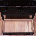 ◆ ご商談中- Sales pending ◆黒塗庄内閂付小箪笥　スタンド付き【SHONAI small chest with metal stand】 [j1102]