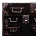 黒塗米沢閂付小箪笥　スタンド付き【YONEZAWA small chest with metal stand】 [j1103]