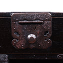黒塗米沢閂付小箪笥　スタンド付き【YONEZAWA small chest with metal stand】 [j1103]