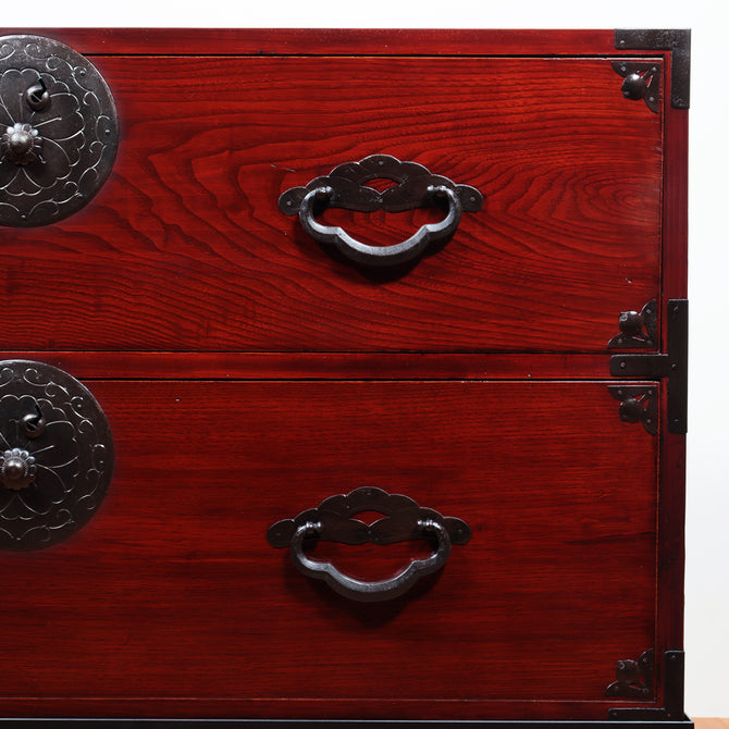 米沢桜紋衣裳箪笥　スタンド付き【Yonezawa clothing chest with metal stand 】 [j1106]