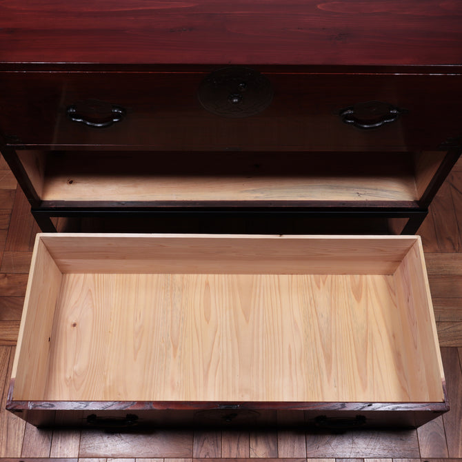 米沢桜紋衣裳箪笥　スタンド付き【Yonezawa clothing chest with metal stand 】 [j1106]