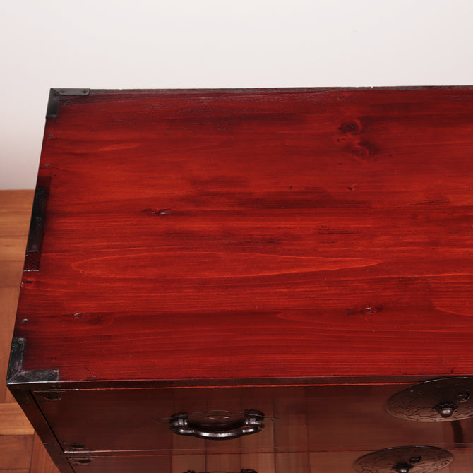 米沢桜紋衣裳箪笥　スタンド付き【Yonezawa clothing chest with metal stand 】 [j1106]