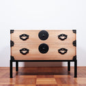 桐米沢桜紋衣裳箪笥　スタンド付き【KIRI YONEZAWA clothing chest with metal stand 】 [j1108]
