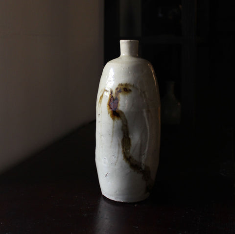 柳図瀬戸徳利【Seto sake bottle with willow design, Edo era】 [p0258]