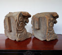 〈一対〉木鼻 獅子阿吽像【Chinese lion Kibana, temple and shrine exterior】 [k0419]