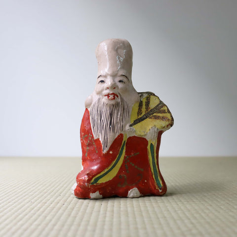s1460 　土人形　（福禄寿）【Cray doll 】