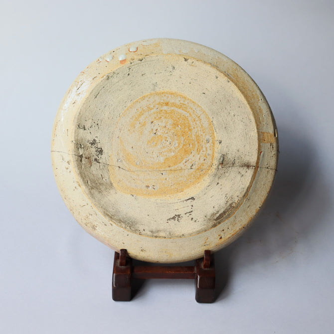 瀬戸行灯皿【Seto Andon plate , late Edo era】 [k0466]