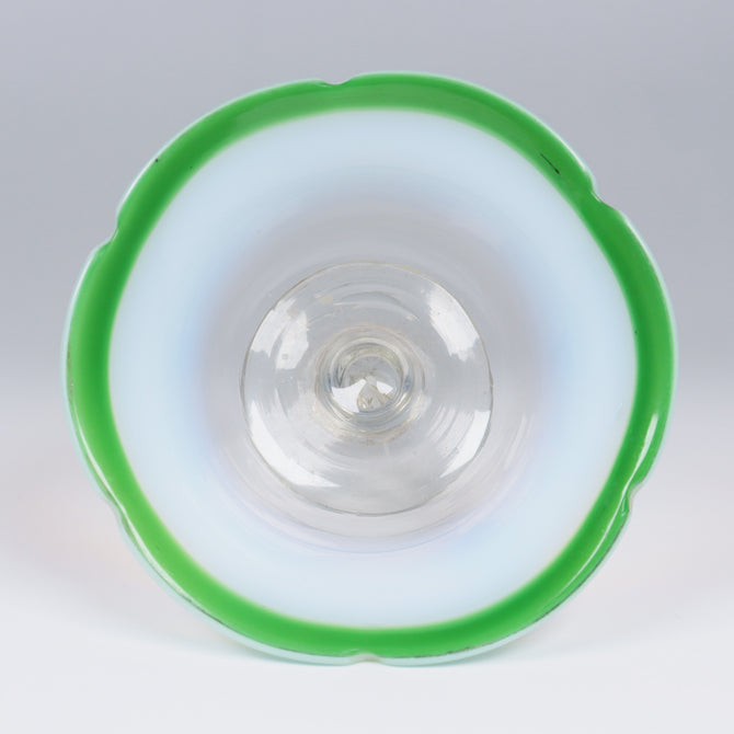 緑花縁碗型氷コップ  [g023]