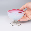 赤花縁碗型氷コップ   [IZ775]