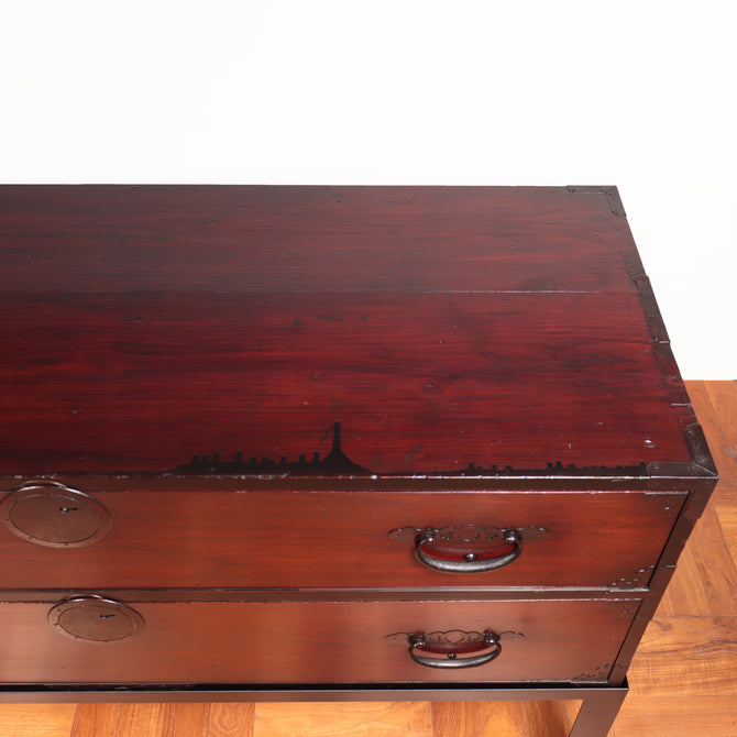 最上丸金具衣裳箪笥　スタンド付き【Mogami clothing chest with metal stand】[j1037]