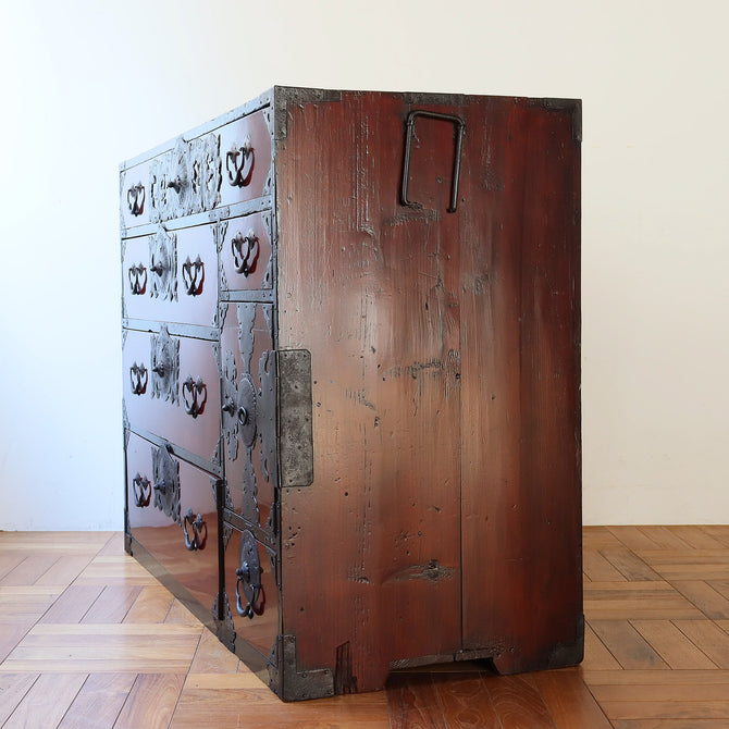 仙台菊菱紋衣裳箪笥【 SENDAI clothing chest 】 [j0974]