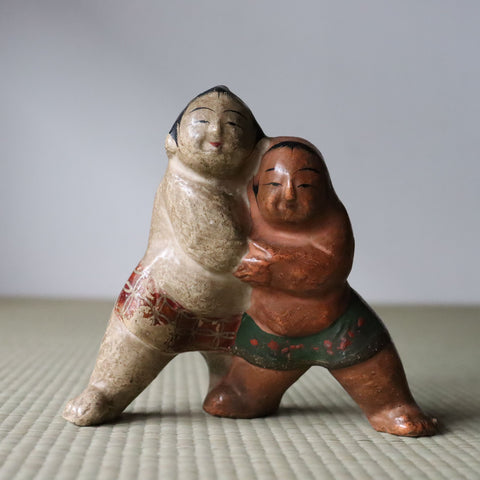 s1418 土人形（相撲）【　Clay doll of SUMO 】