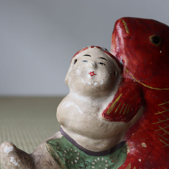 s1420 土人形（大鯛と童子）【 Cray doll 】
