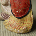 土人形　童子と蓑亀【 Cray doll of a kid with longevity turtle】