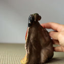 土人形　童子と蓑亀【 Cray doll of a kid with longevity turtle】