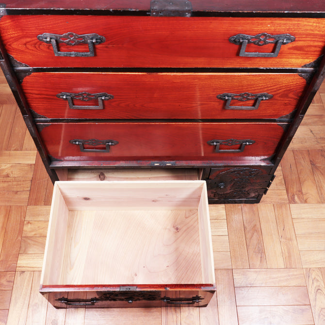 庄内閂付衣裳箪笥【Shonai clothing chest】[j1067]