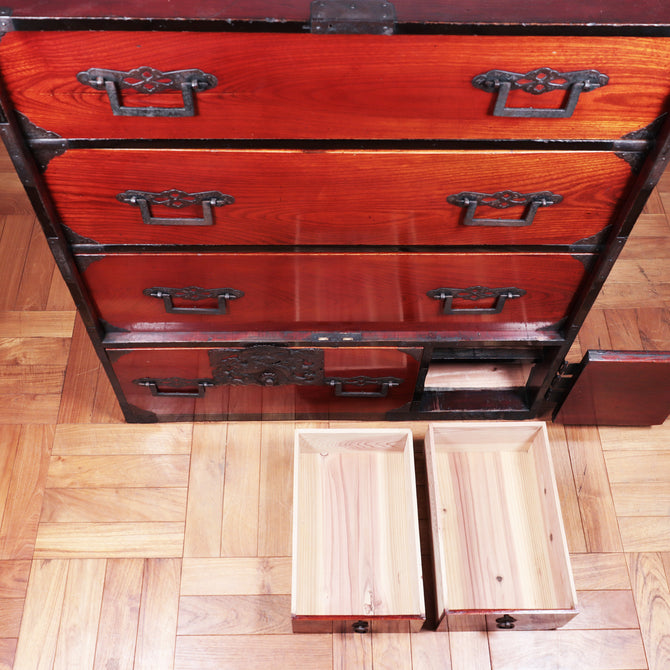 庄内閂付衣裳箪笥【Shonai clothing chest】[j1067]