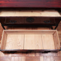 時代箪笥／米沢桜紋衣裳箪笥　スタンド付き【Yonezawa clothing chest with metal stand 】 [j1068]　Japanese Antique Furniture