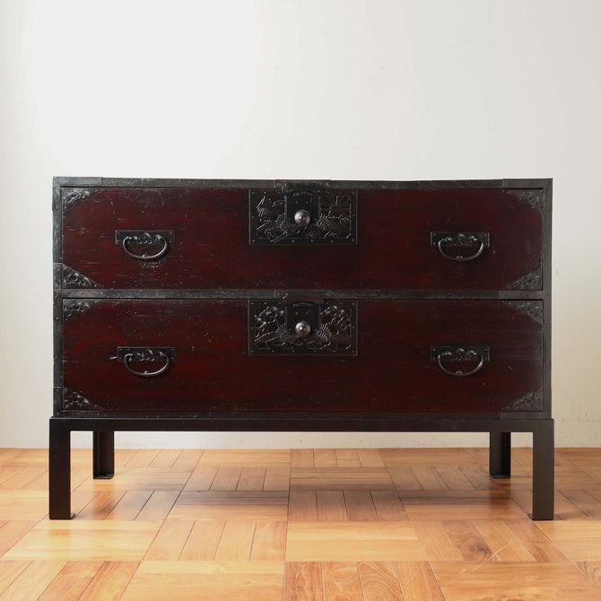 時代箪笥／佐渡鶴紋衣裳箪笥(上段) スタンド付き  [j0990]Japanese Antique Furniture