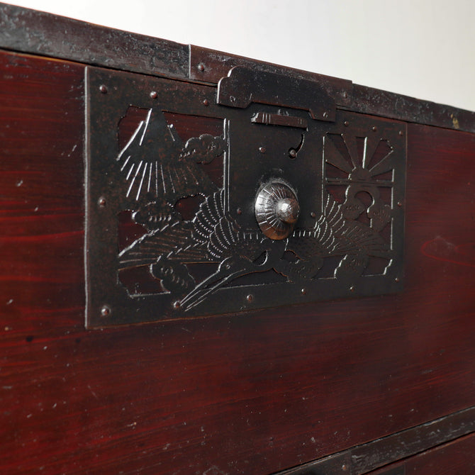 時代箪笥／佐渡鶴紋衣裳箪笥(上段) スタンド付き  [j0990]Japanese Antique Furniture