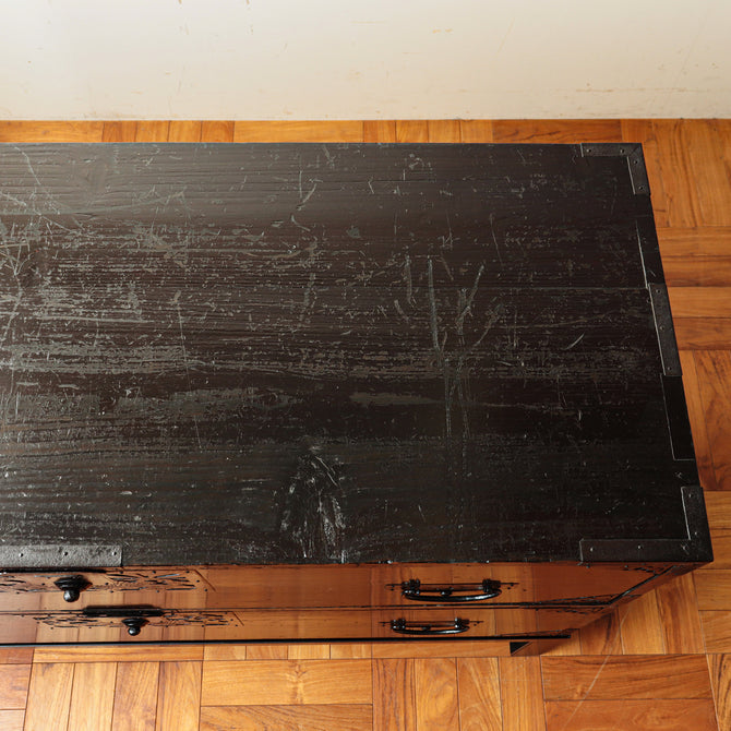 時代箪笥／佐渡鶴紋衣裳箪笥(上段) スタンド付き  [j0990]Japanese Antique Furniture