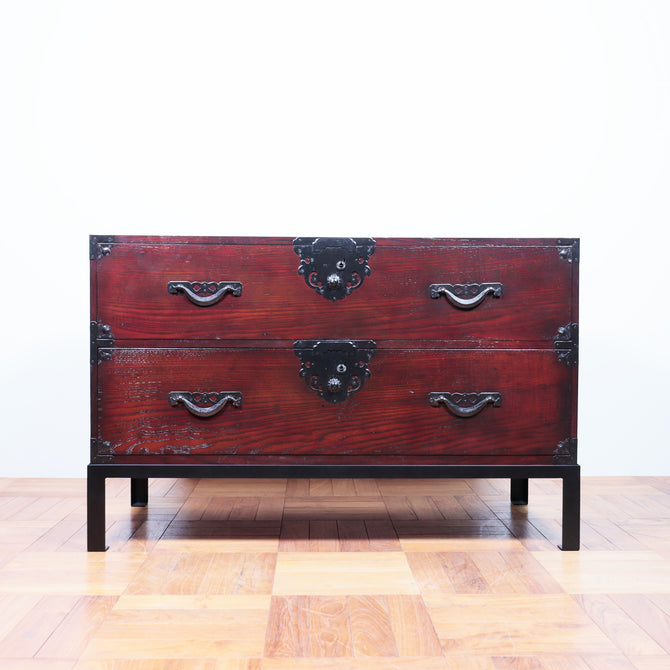 米沢兜金具衣裳箪笥　スタンド付き【Yonezawa clothing chest with metal stand 】 [j1074]