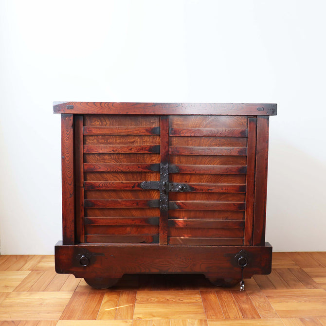 欅米沢車箪笥【KEYAKI YONEZAWA KURUMA TANSU - wheeled merchant chest 】 [j0944]