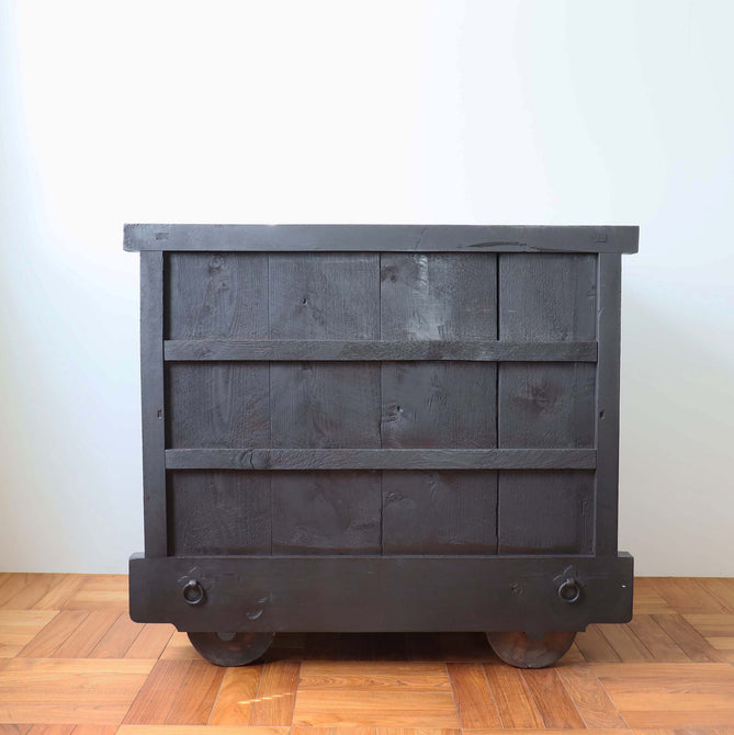 欅米沢車箪笥【KEYAKI YONEZAWA KURUMA TANSU - wheeled merchant chest 】 [j0944]