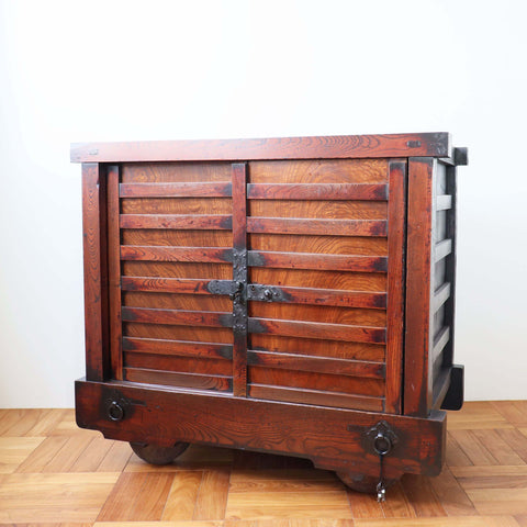 欅米沢車箪笥【KEYAKI YONEZAWA KURUMA TANSU - wheeled merchant chest 】 [j0944]
