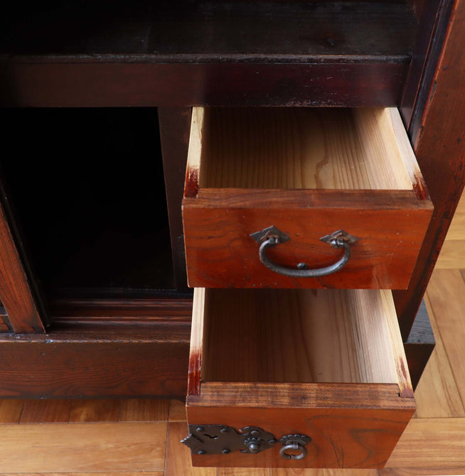 欅米沢車箪笥【KEYAKI YONEZAWA KURUMA TANSU - wheeled merchant chest 】 [j0944]