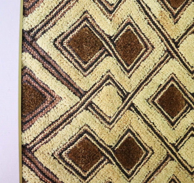 アフリカンテキスタイル額装 クバ族 草ビロード【African textile, Kuba】 [s1443]