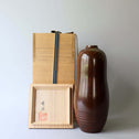高村豊周作　水紋朱銅花入れ【 Bronze vase by TOYOCHIKA TAKAMURA】 [k0441]