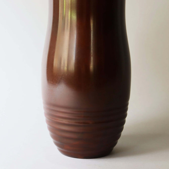 高村豊周作　水紋朱銅花入れ【 Bronze vase by TOYOCHIKA TAKAMURA】 [k0441]