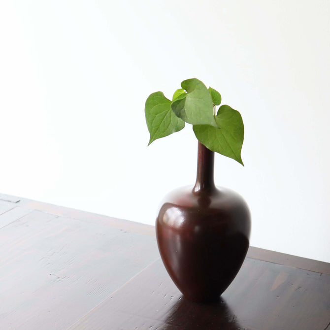高村豊周/細口花瓶【 Bronze flower vase by TOYOCHIKA TAKAMURA 】 [k0440]