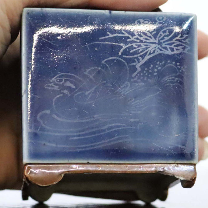 瑠璃香炉【 Blue glaze porcelain incense burner 】 [k0444]