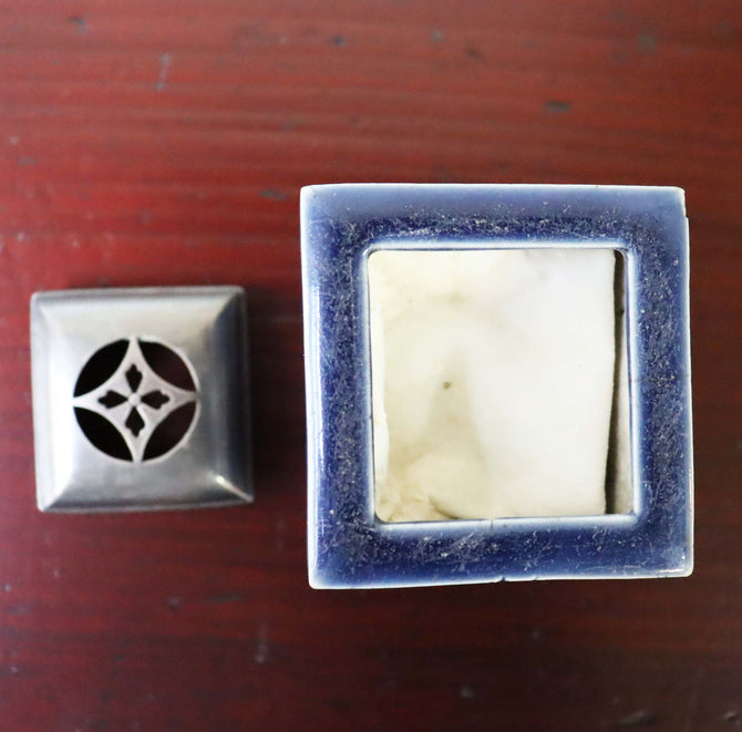 瑠璃香炉【 Blue glaze porcelain incense burner 】 [k0444]