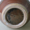 濱田晋作/柿釉格子描花瓶【 Mashiko vase by Shinsaku Hamada 】 [k0432]