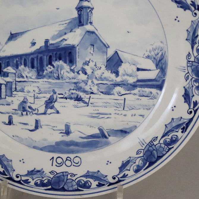 ロイヤルデルフト イヤープレート(25.4cm) 1989年【royal  delft year plate 1989】 [DFB89]