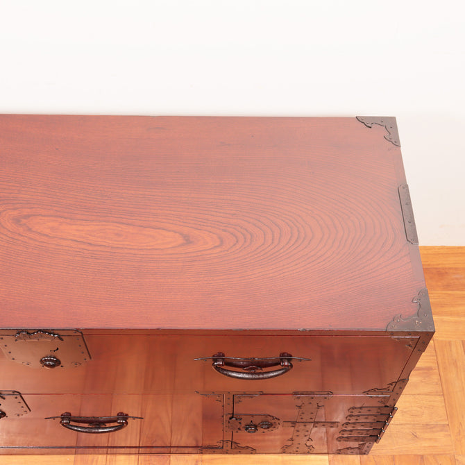 時代箪笥／欅二本松角金具衣裳箪笥【NIHONMATSU clothing chest】 [j1015]　Japanese Antique Furniture