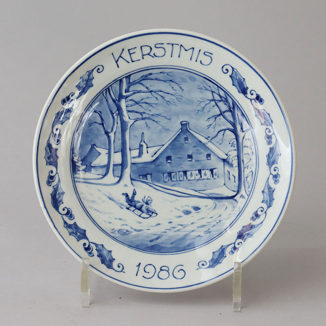 ロイヤルデルフト イヤープレート(18.3cm) 1986年【royal delft year plate 1986】 [DFS86]