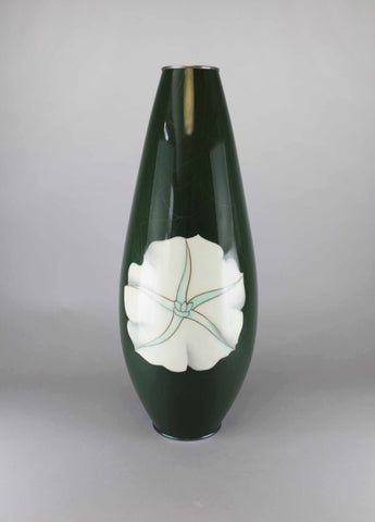 夕顔図安藤七宝花瓶【 Cloisonne vase with Evening glory by ANDO SHIPPOU 】 [k0396]