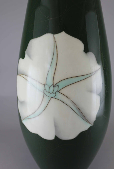 夕顔図安藤七宝花瓶【 Cloisonne vase with Evening glory by ANDO SHIPPOU 】 [k0396]